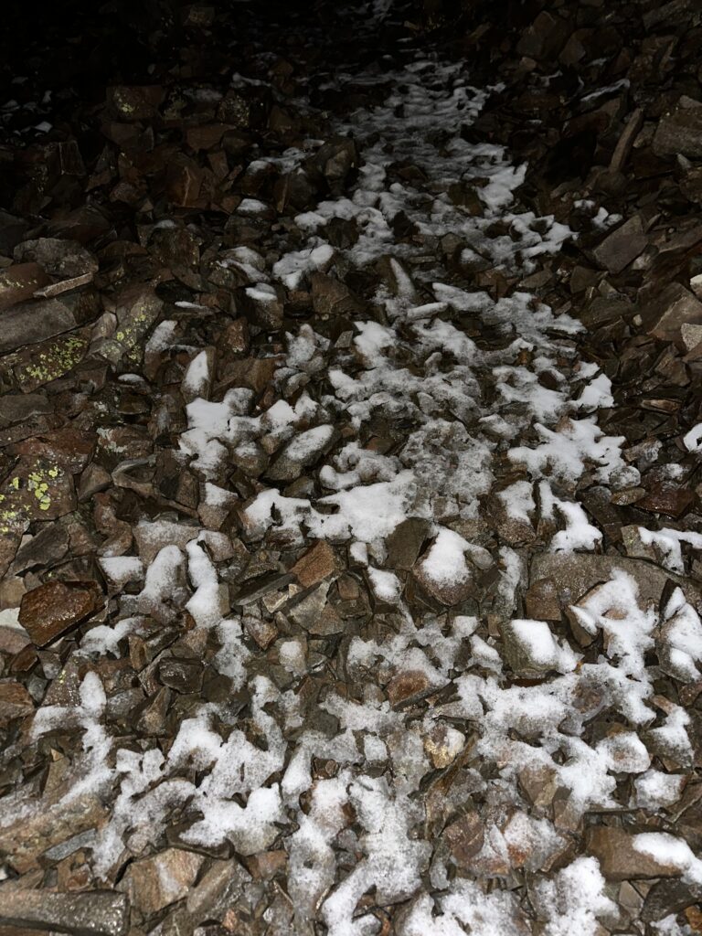 A dusting of snow on scree at Mount Sneffels